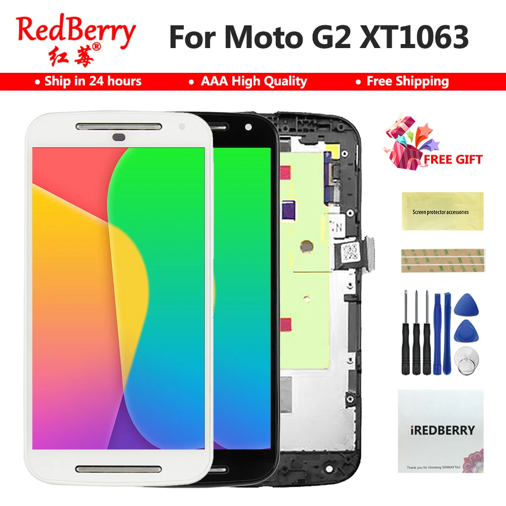 ЖК-дисплей для Motorola Moto G2 XT1063 XT1064 XT1068 дисплей с сенсорным экраном и дигитайзером в