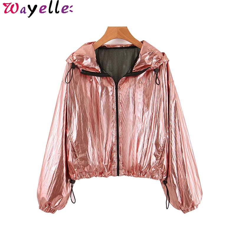

Fashion Solid Autumn Winter Hooded Jacket Coat Women Oversized Zipper Fly Windbreaker Coat Female Loose Elegant Basic Tops
