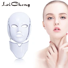 Licheng 7 цветов светодиодный маска для лица Антивозрастная красота машина омоложение кожи спа фототерапия микротоковое удаление морщин и акне