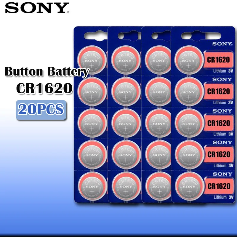 20 шт./лот sony CR1620 100% оригинальная литиевая батарея для автомобильных ключей часов