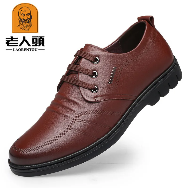 

LOTORY Spring And Autumn New Style Shoes First Layer of Leather Lace-up Business Casual Men's Shoe 70031