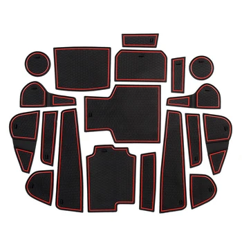 

Non-Slip Gate Slot Mats Latex Door Pad Cup Mat for BMW 5 Series G30 G31 2017-2020 Interior Parts Accessories(Red)