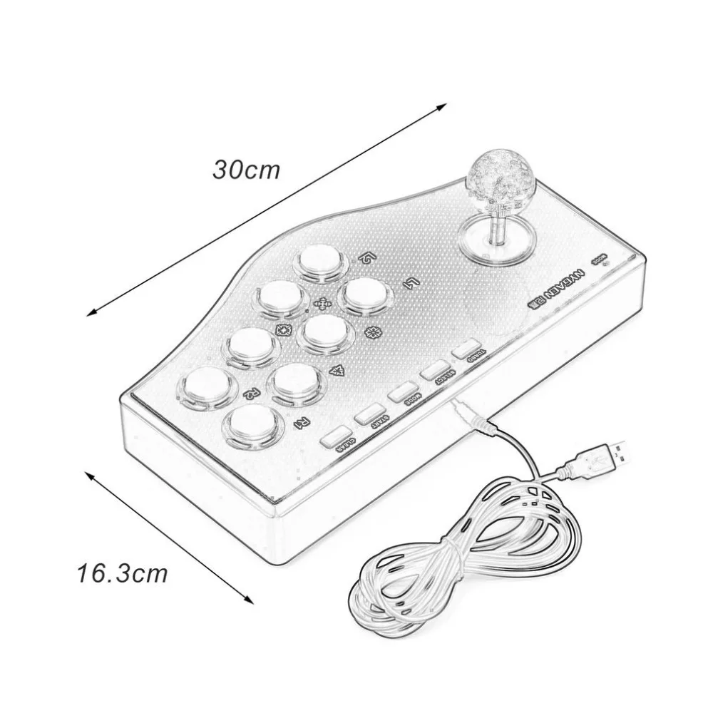 3 In 1 USB Wired Game Controller Arcade Fighting Joystick Stick For PS3 Computer PC Gamepad Engineering Design Gaming Console
