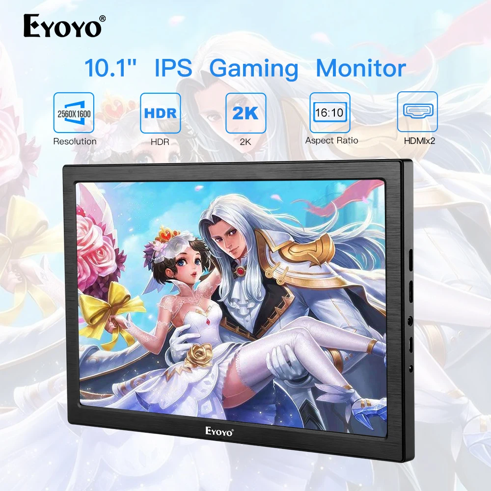 10 &quotдюймовый портативный компьютерный монитор ПК 2560x1600 HDMI PS3 PS4 Xbox360 2K ips lcd со