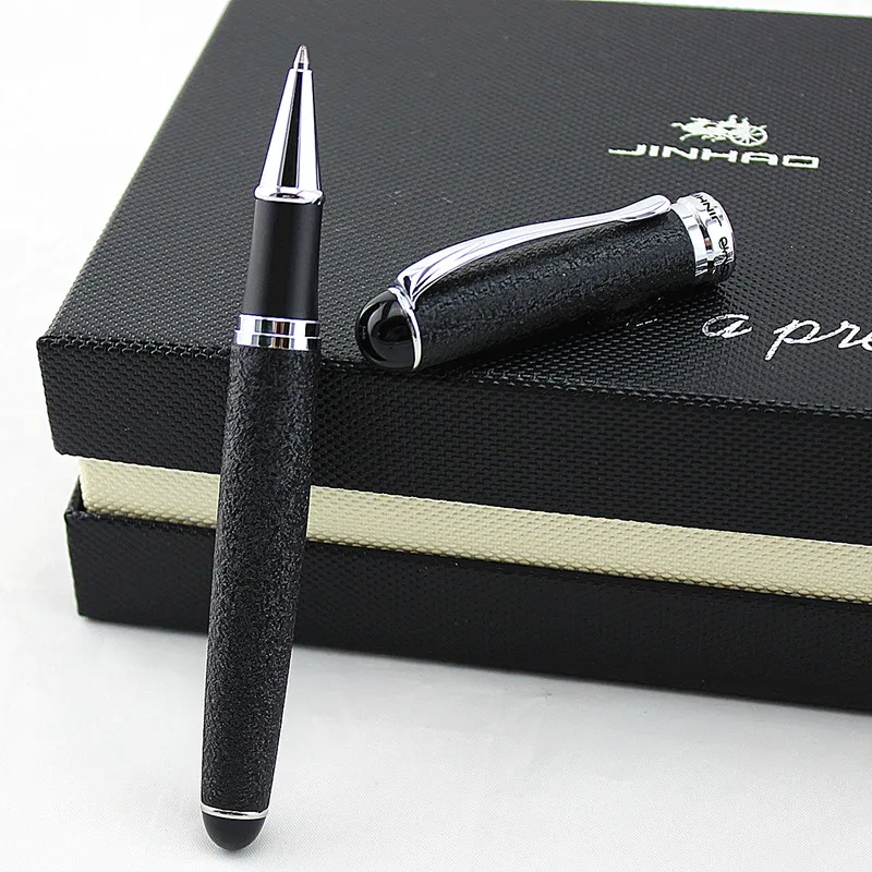 

luxury Jinhao 750 executive Rough Surface Black Rollerball Pen office school Stationery material supplies Metal ballpoint pen