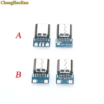 

ChengHaoRan 1pcs USB 3.1 Type C Connector 14 Pin Female Socket receptacle Through Holes PCB 180 Vertical Shield USB-C