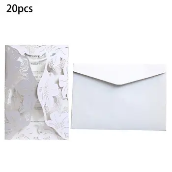 

20pcs Wedding Invitation Cards Laser Cut Party Invitations with Blank Inner Kraft Card Inserts for Wedding