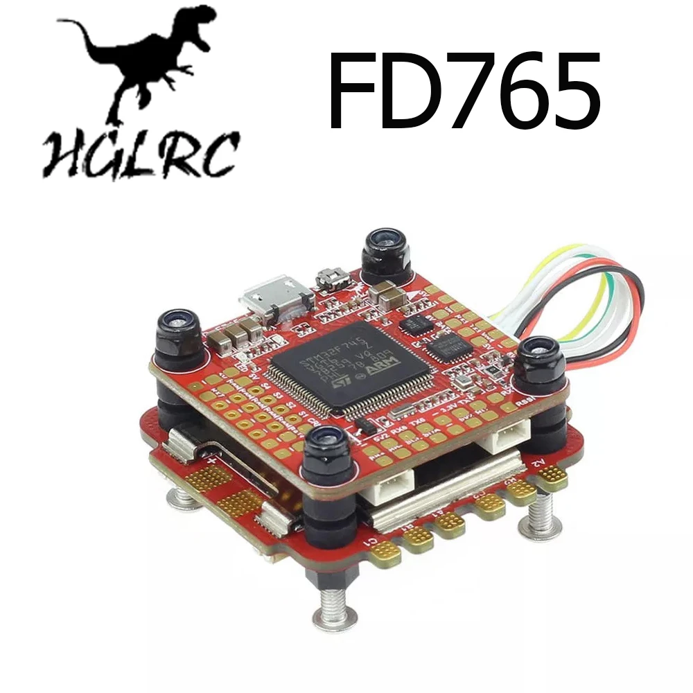 

HGLRC FD765 Stack F7 Dual Gyro Flight Controller AIO OSD BEC & L431 65A BL_32 4in1 3-6S ESC for RC Drone