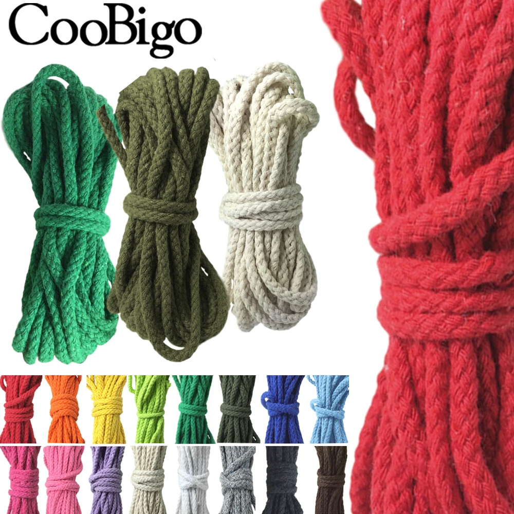 5mm Cotton Rope Macrame Cord Braided Thread Twisted String for DIY Craft Weaving Decoration Sewing Accessories 5 Meters | Дом и сад
