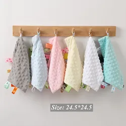 Etiqueta para bebé recién nacido, toalla calmante, suave, cuadrada, de seguridad, se puede morder, dormir bien, juguetes, manta, accesorios para bebé