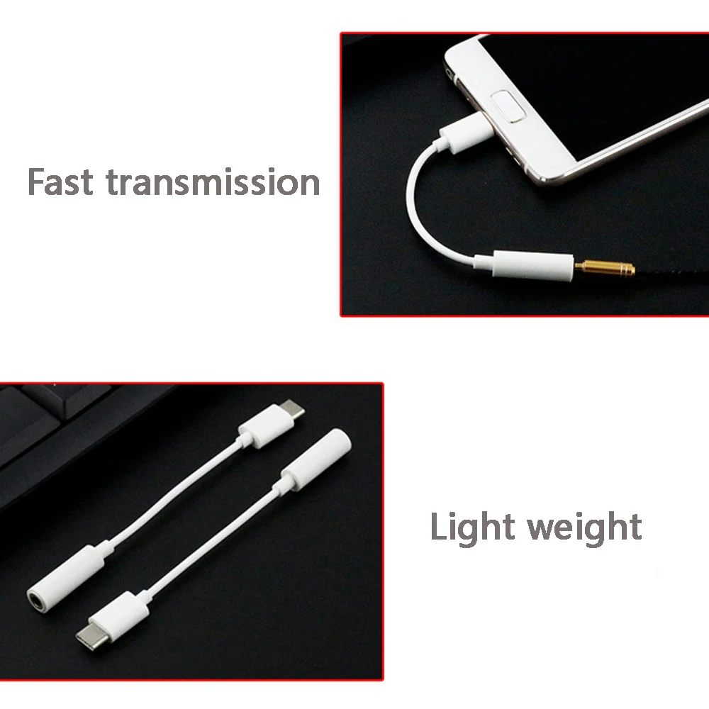 100 шт. AUX аудио кабель usb type C до 3,5 адаптер для наушников type-C до 3,5 мм разъем для наушников конвертер для xiaomi 8 8SE