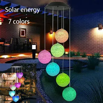 

The new solar LED lights solar wind chimes discoloration spiral wind chimes outdoor lights decorative garden lights