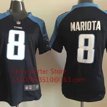 Сшитые женские футболки Tennessee s ladies 8 Marcus Mariota с вышитыми логотипами Размеры s-XXL