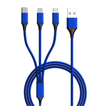 

Data cable lengthened flexible multi-function flash charging with computer transmission multi-connector interface one for three
