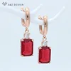 S&Z Fashion Geometric Square Colorful Resin Round Zirconia Dangle Earrings For Women Girl Wedding Party Personality Jewelry ► Photo 3/6