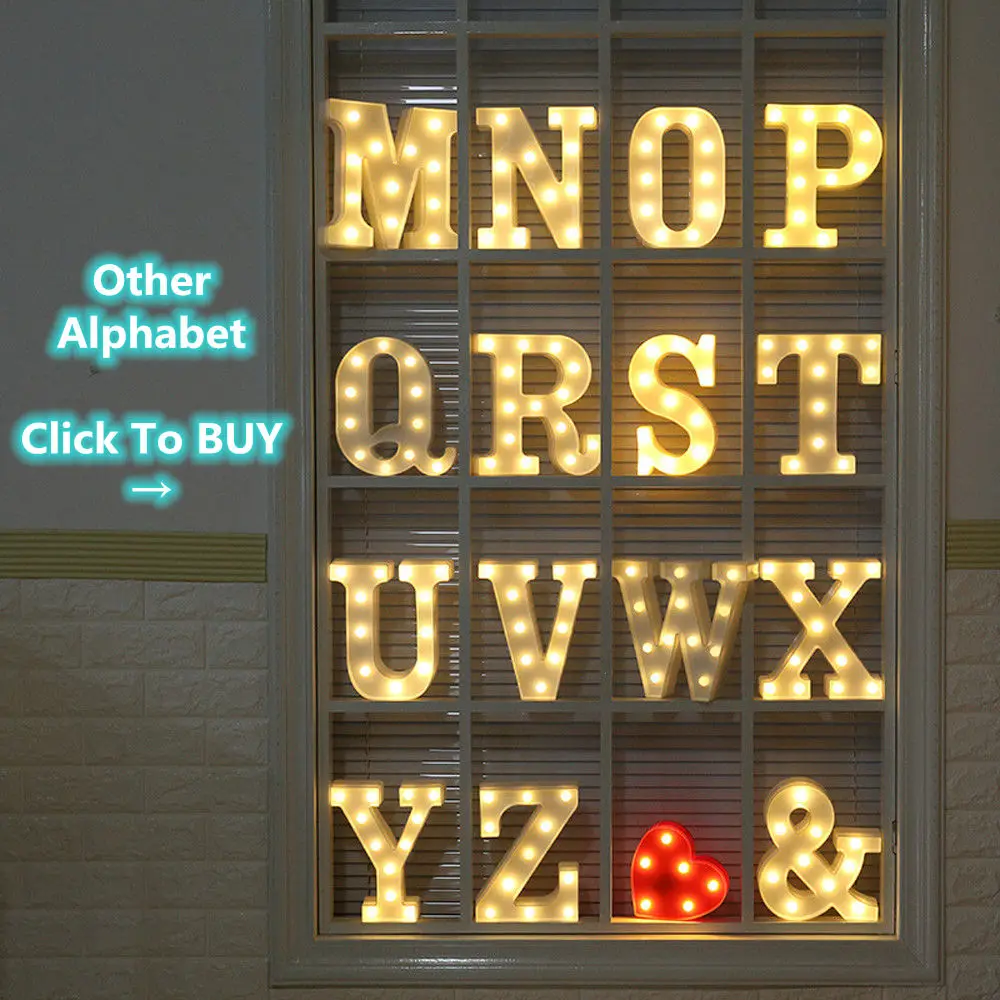 Alphabet LED Letter Light Romantic Wedding Standing Letter Lamp Lights Light Up White Plastic Valentine Love Girlfriend Gifts