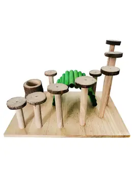

Hamster Toy Ladder Small Pet Stairs Step Fitness Exercise Toy Apple Wood Hammock Playground Pet Feeder