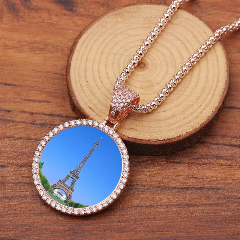 

Custom Photo Medal Necklace Commemorative Meaning Necklace Rose Gold Hip Hop Necklace