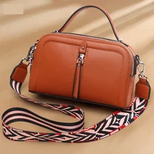 Натуральная кожа квадратная сумка через плечо с 3 окошками на молнии и 2 ремешками через плечо от известного дизайнера женская сумка