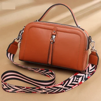 

2020 genuine leather square shoulder bag with 3 zipper windows and 2 shoulder straps from the famous designer woman bag