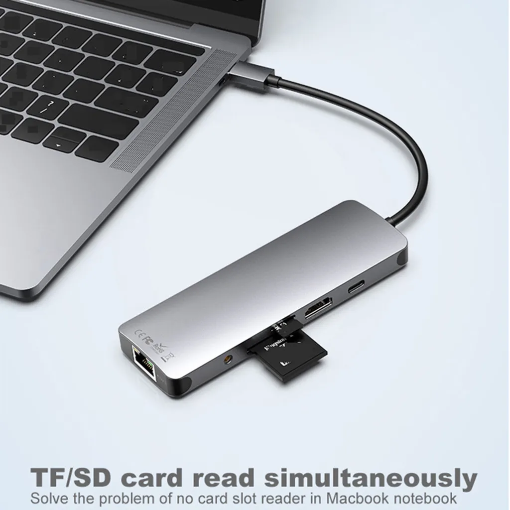 USB C к Rj45 Lan 4K HDMI 3 USB 3,0 SD карта 3,5 мм аудио порт 9 в 1 Тип C адаптер док-станции концентратор PD Зарядка для Macbook/S8 Dex режим