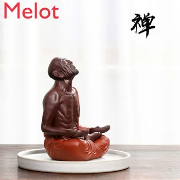 

Purple Sand Fine Tea Pet Decoration Sculpture Supportable Tea Set Tea Set Purple Clay Mu Xin Arhat home decoration