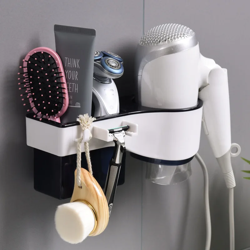 Стойки для ванной комнаты, многофункциональный креативный фен для волос, настенный органайзер для ванной комнаты, украшения для ванной комнаты