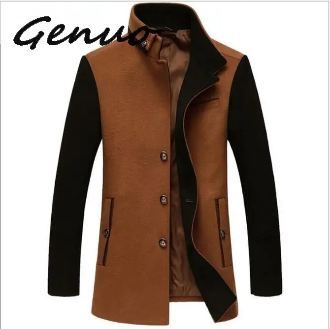 

Genuo 2019 New Winter Trend Men Wool Coat Simple Solid Single-Breasted Wool & Blends Fashion Cashmere Coat Man Brand Jacket