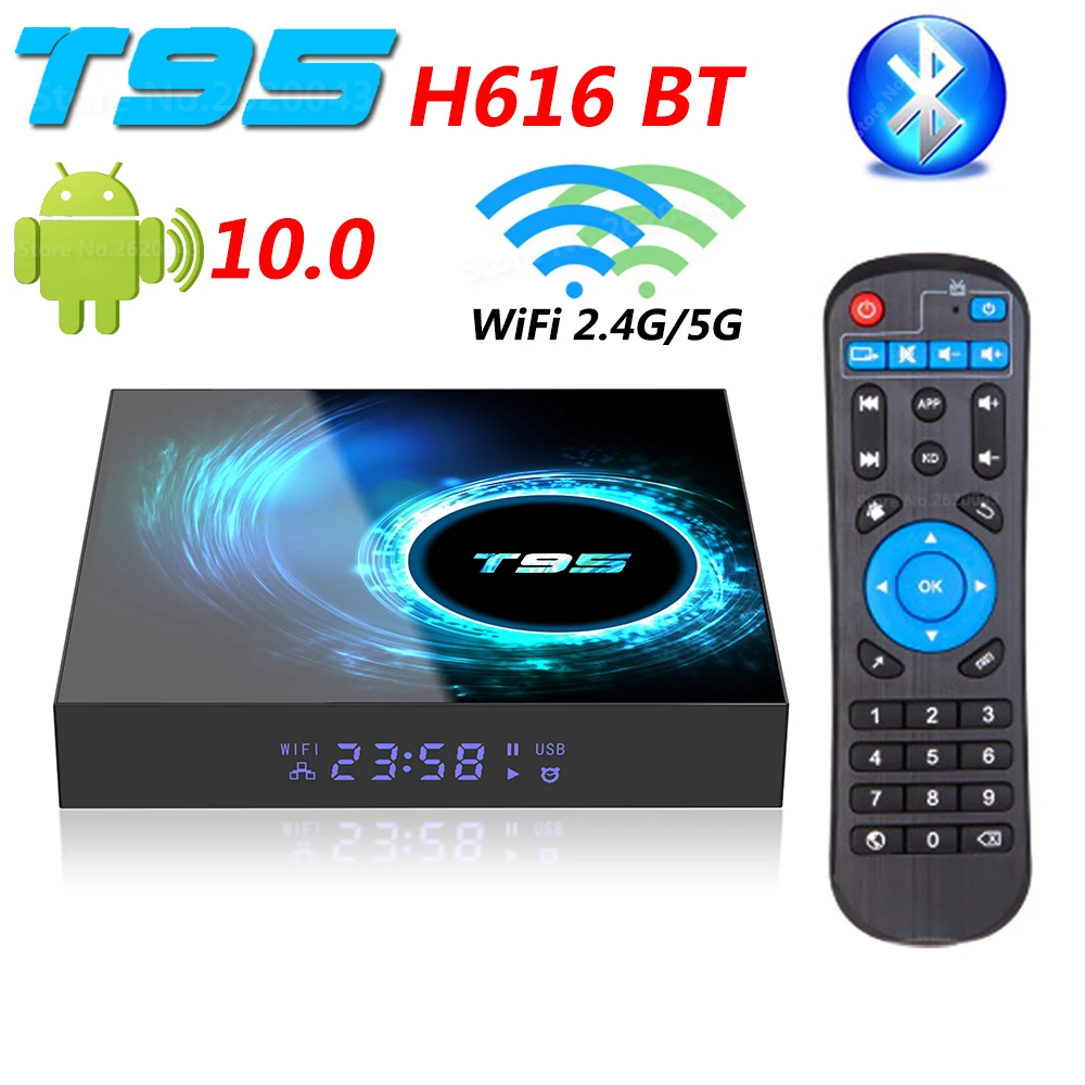 Performer calculate processing T95 H616 Bt Smart Android 10.0 Tv Box 2.4g 5g Wifi Bluetooth 4gb Ram 32gb  64gb 128gb Rom Allwinner H616 4k Hd Media Player 2g16g - Set Top Box -  AliExpress