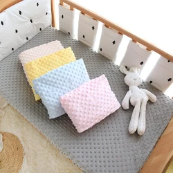 Drap de lit à pois Minky pour bébé, couverture de matelas pour enfants 