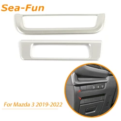 Garniture de bouton de commande centrale gauche pour Mazda 3 2019 2020 2021 2022, cadre de décoration ABS chromé, accessoires d'intérieur 