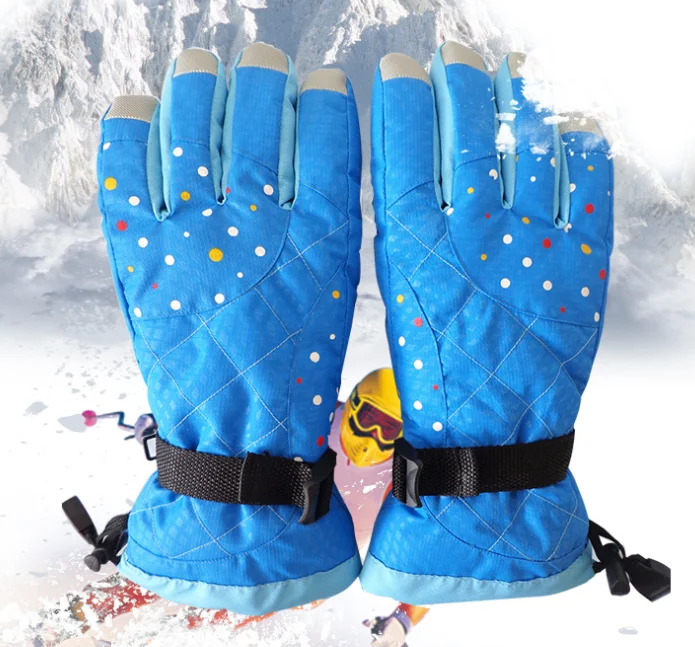 SPORTSHUB 1 пара тепловых женских зимних лыжных перчаток для сноуборда, снегохода, мотоцикла, велосипеда, уличных спортивных перчаток SAA0011 - Цвет: Синий
