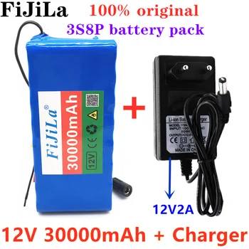 

100% original18650 12V Battery pack Large capacity 12v 30ah 18650 lithium battery protection board 12v 30000mAh capacity+Charger