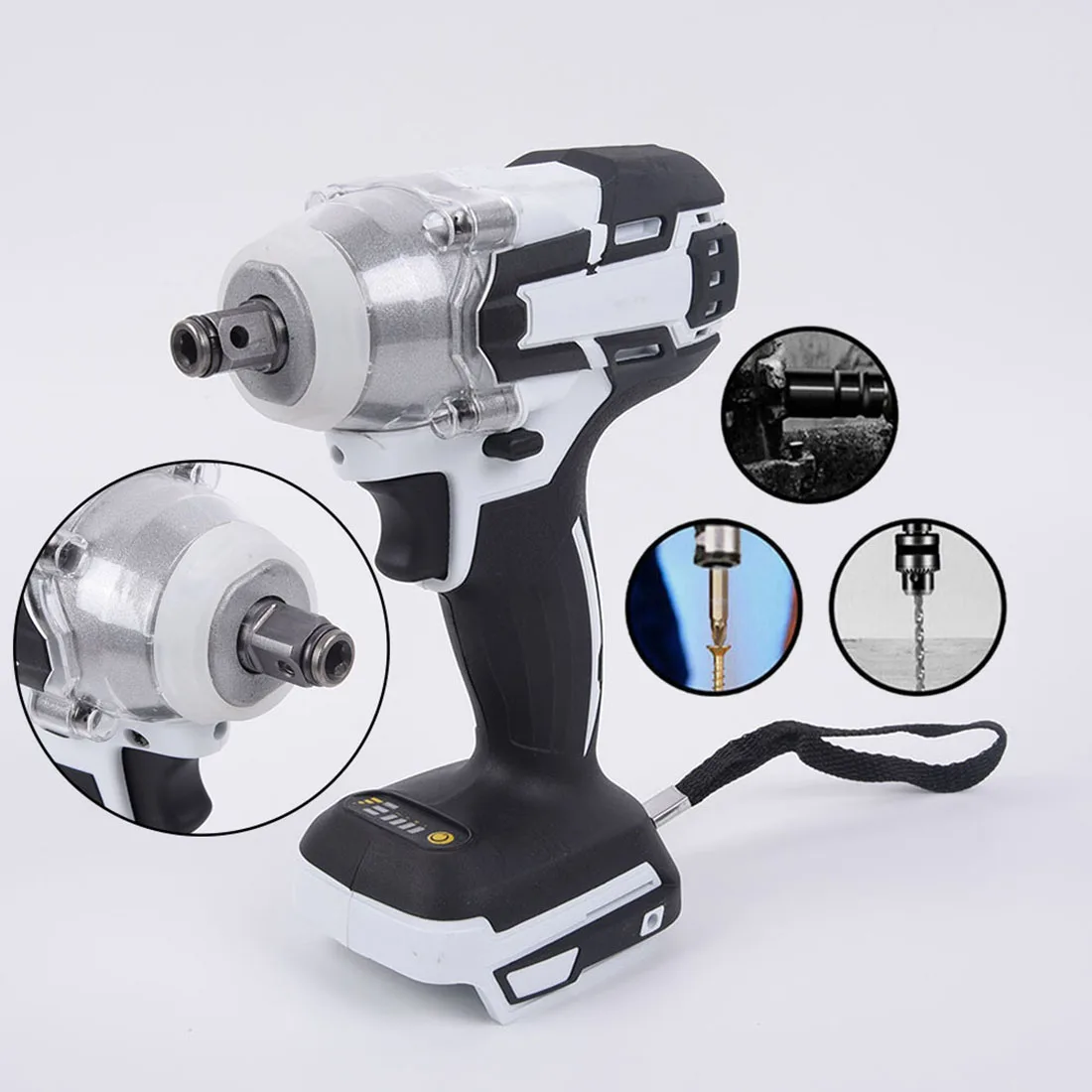 

18V 520Nm Cordless Impact Wrench Handheld Tool Construction For Makita Battery