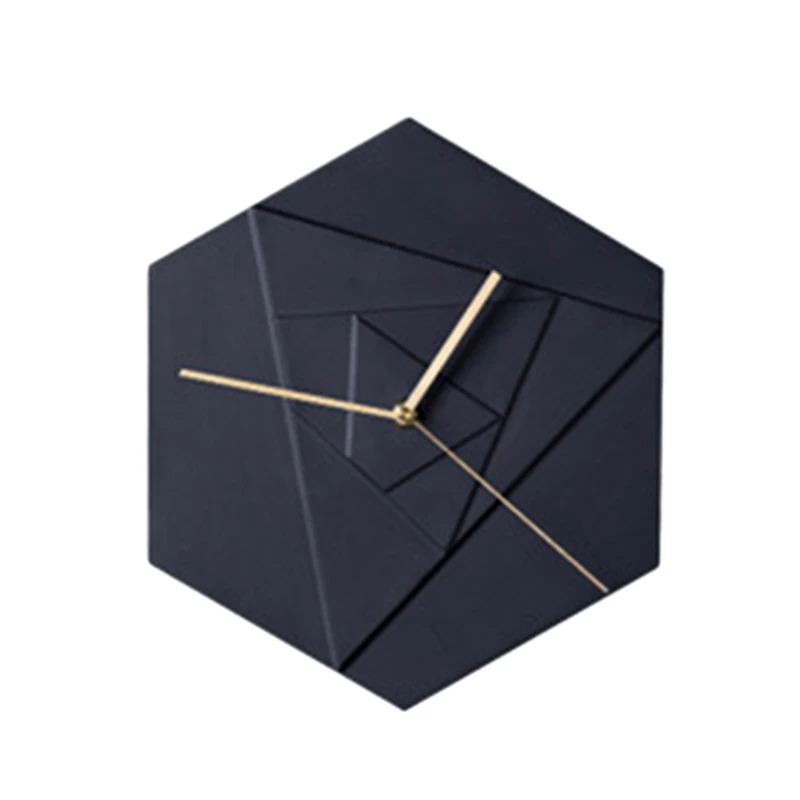 

HOT Nordic Ceramic Wall Clock Simple Abstract Hexagon Art Wall Clock Home Office Decoration