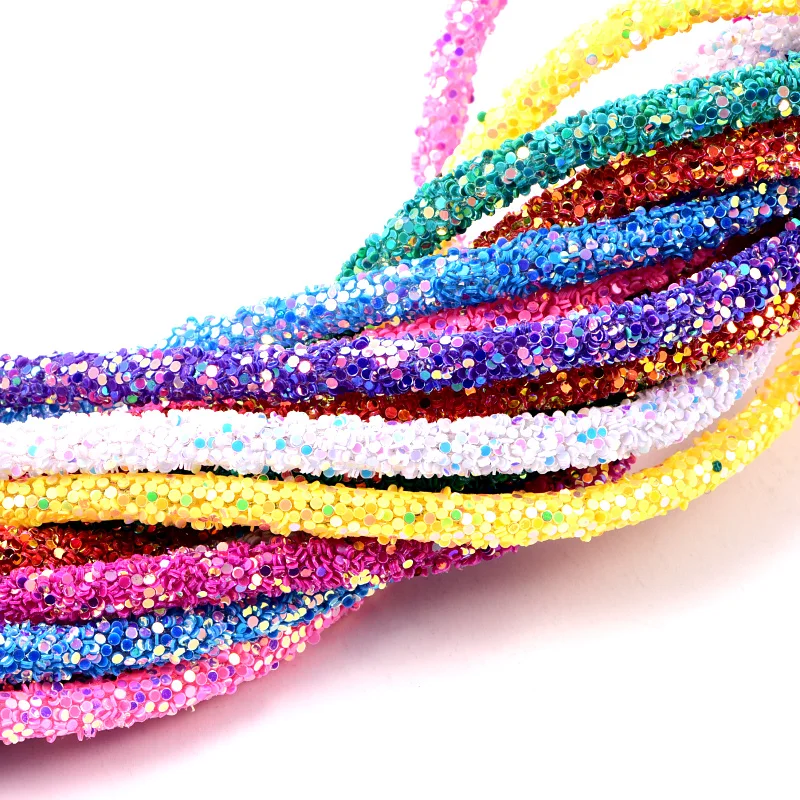 

1 Yard 6mm Resin Glittering Rhinestones Rope Colorful Tube Cord Rope Rhinestones Trimming For DIY Party Decoration Wedding B1277