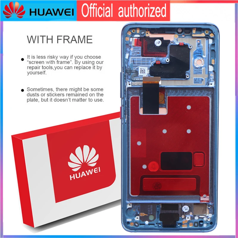 6,39 ''дисплей с рамкой для замены отпечатков пальцев для huawei mate 20 Pro lcd кодирующий преобразователь сенсорного экрана в сборе