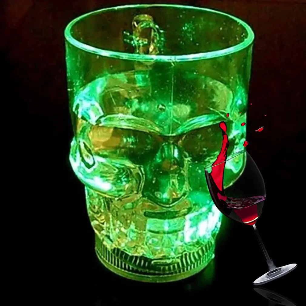 СВЕТОДИОДНЫЙ красочные светящиеся Teddy Bear череп голова чашки Flash индукционный светильник Кубок стакан для пива, стакан для прохладительных напитков бокалы для вина