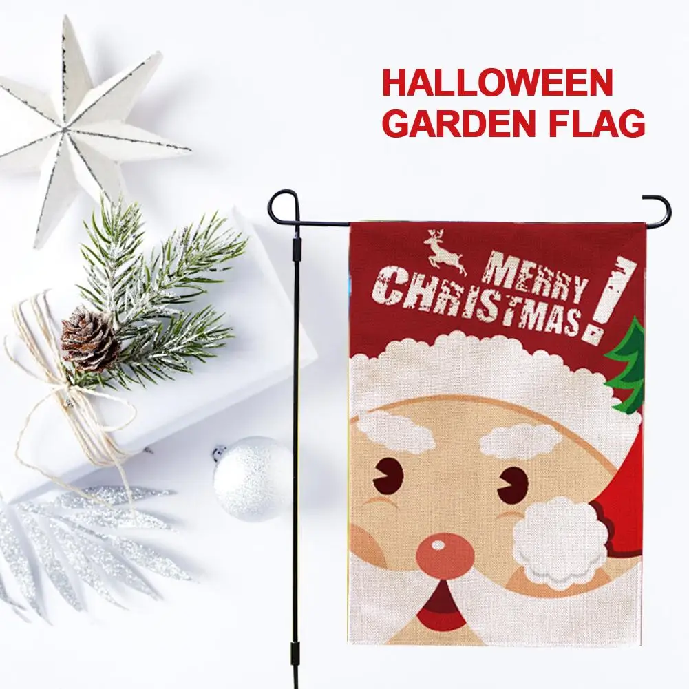 3PCS Christmas Garden Banner Courtyard Foldable Flag Outdoor Snowman Winter Seasonal Banner Christmas Party Decor