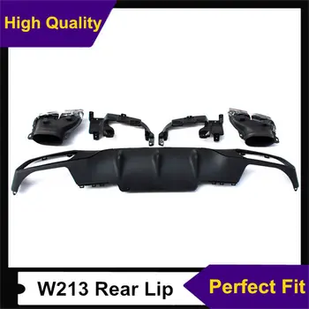 شراء جديد مادة PP مانع صدمات خلفي للسيارة الشفة الناشر وأنابيب العادم يناسب B E N Z E Class W213 2016-2017 نمط الرياضة