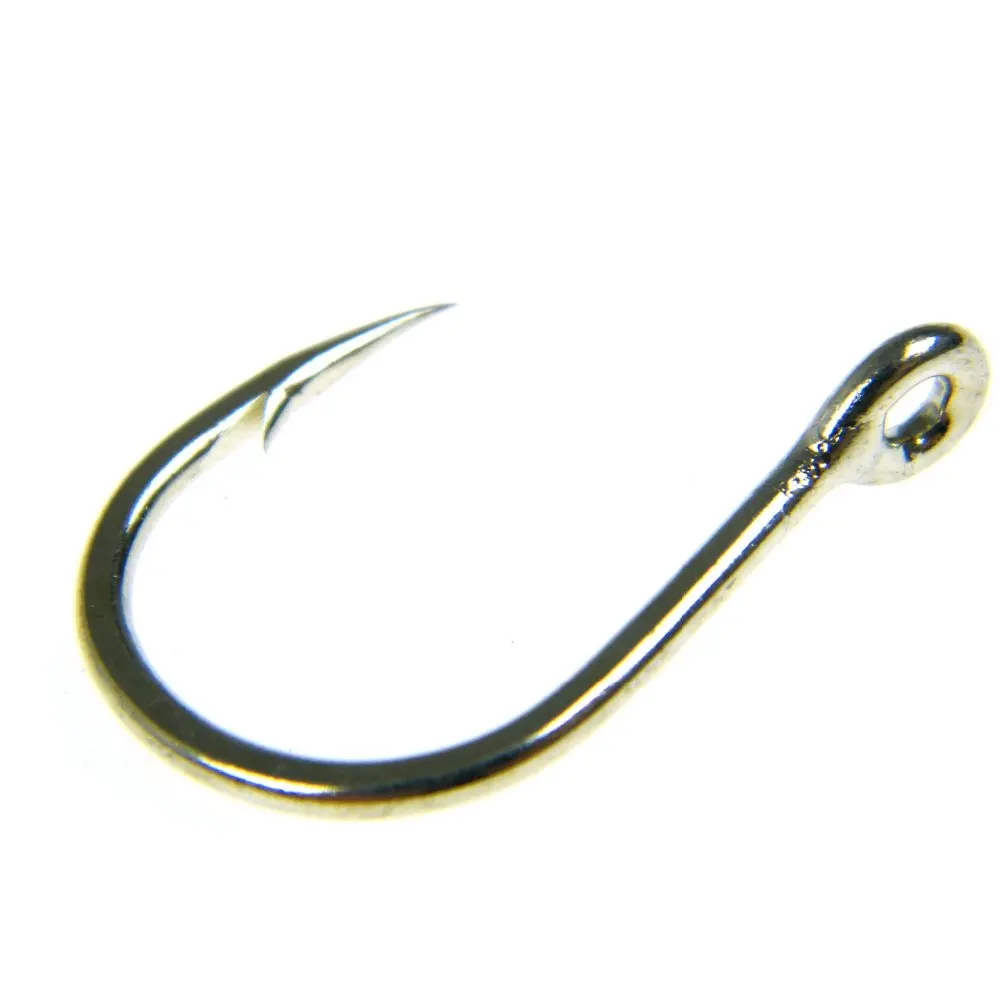 

4 Pcs/lot #7/0 Style 9985 64kg Silver Big Eye Saltwater Jigging Sea Fishing Hooks Fishhook Crank hook Barbed jig fishhook Tackle
