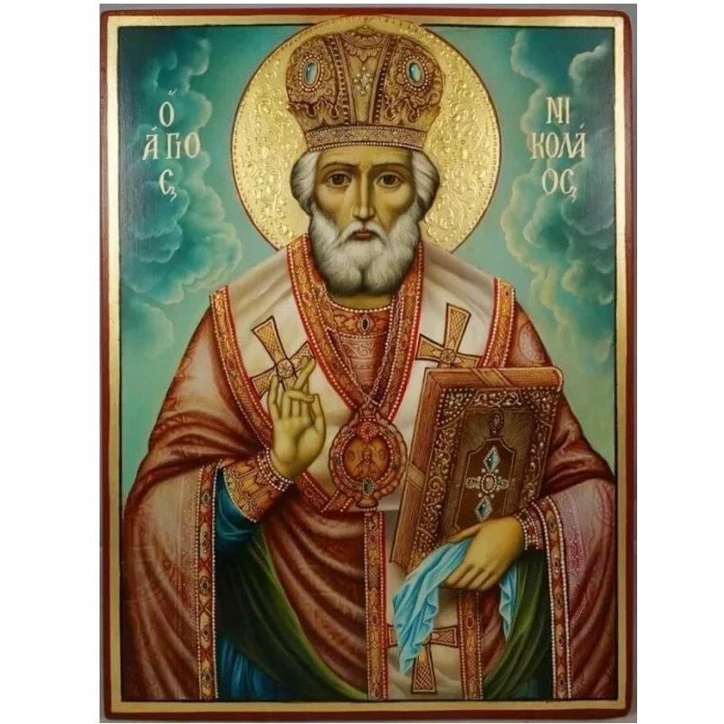 Алмазная живопись St. Николая полная квадратная 5d Вышивка сделай сам Круглая