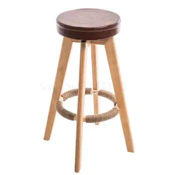 

Bar stool high stools home solid wood bar stool modern minimalist rotating creative European front desk chair