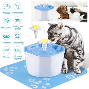 

2.6L Automatic Pet Cat Water Fountain with LED Electric USB Dog Cat Pet Mute Drinker Feeder Bowl Pet Drinking Fountain Dispenser