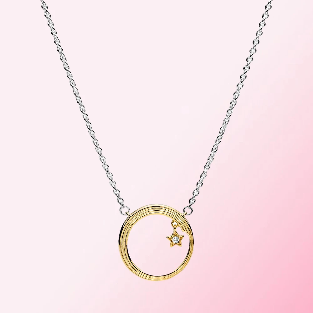 New 100% 925 Sterling Silver Celestial Shooting Star Necklace DIY Women's Charm Fashion Jewelry Factory Direct Free Shipping | Украшения