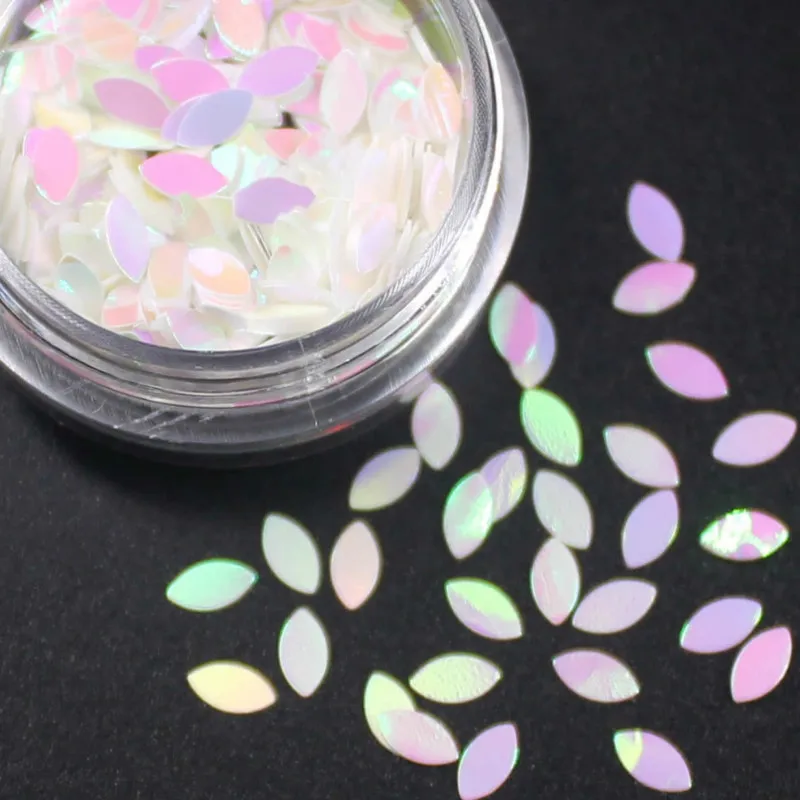 1Pcs 12 Ccolors DIY Leaf Shape Fake Acrylic Nails Art Manicure Tools False Clear/Natural French Style Nail Tips Arti | Красота и