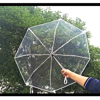 

Lovely Transparent Automatic Open Close Fold Windproof Umbrella For Travel Women Sun Rain Auto Compact Windproof Style Umbrella