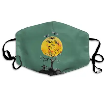 

Custom Anti-Dust Mouth Mask Halloween Tree Bat Reusable Outdoor Face Mask with Adjustable Earloops Breathable Mouth Cover for