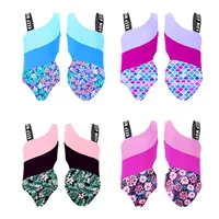 Girls One-piece Swimming Suit Asymmetrical Shoulder Hollow Out Bodysuit Children Beach Pool Bathing Suit Swimwear For 4-14Y Girl 2