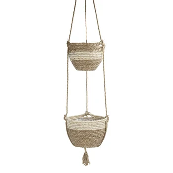 

Natural Seagrass Succulents Woven Bedroom Hanging Basket For Plants Handmade Home Decor Display Office Garden Balcony
